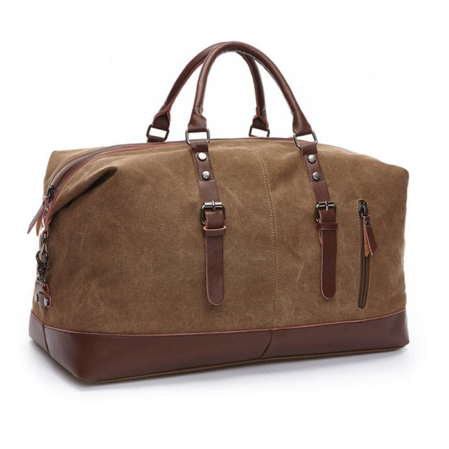 LXRY Canvas Leather Travel Bag