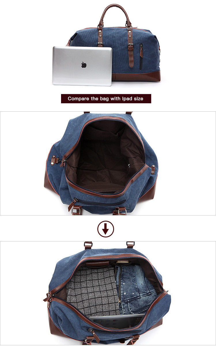 LXRY Canvas Leather Travel Bag