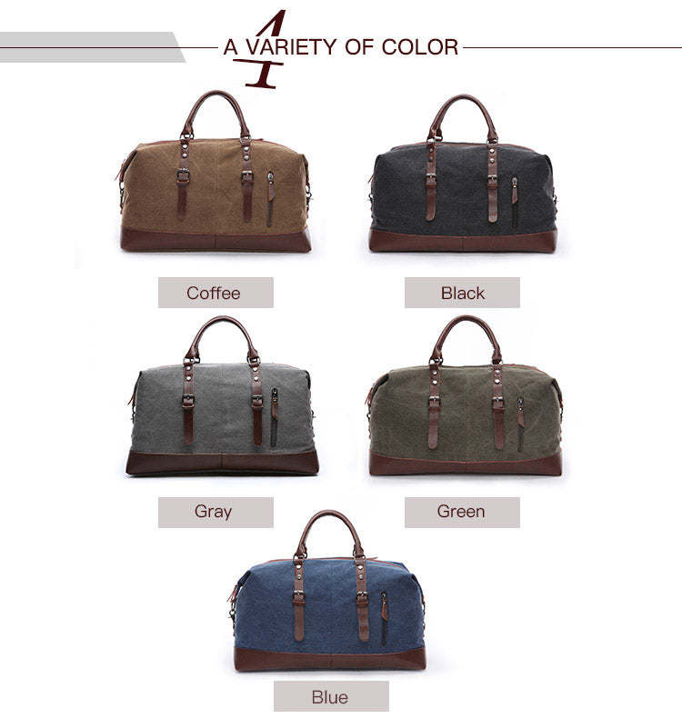 LXRY Canvas Leather Travel Bag